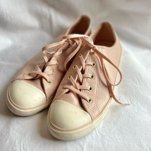 Dainty Pink Faux Leather Converse